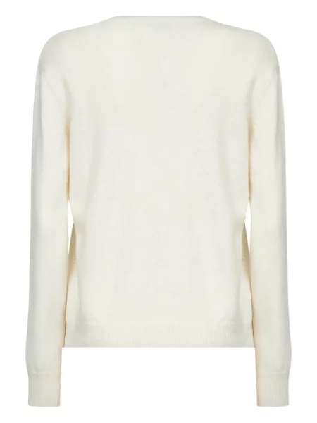 Pulover Mc2 Saint Barth cu broderie din jacard alb