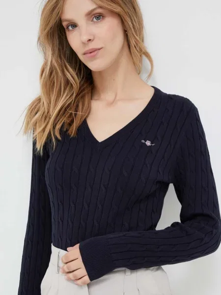 GANT Pulover bleumarin / alb albastru