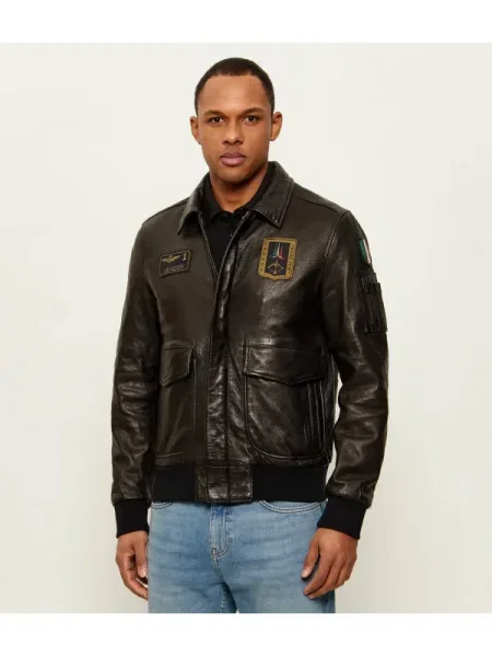 Aeronautica Militare Geacă de piele maro