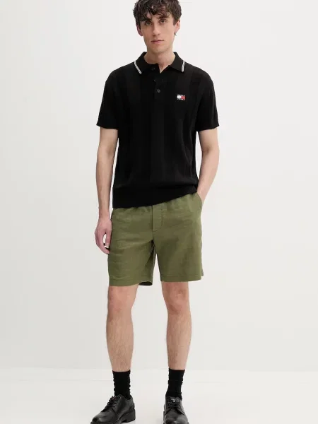 Tricou polo Tommy Jeans negru
