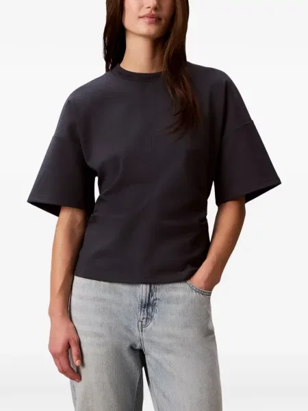 Gulerat tricou Calvin Klein cu volane albastru
