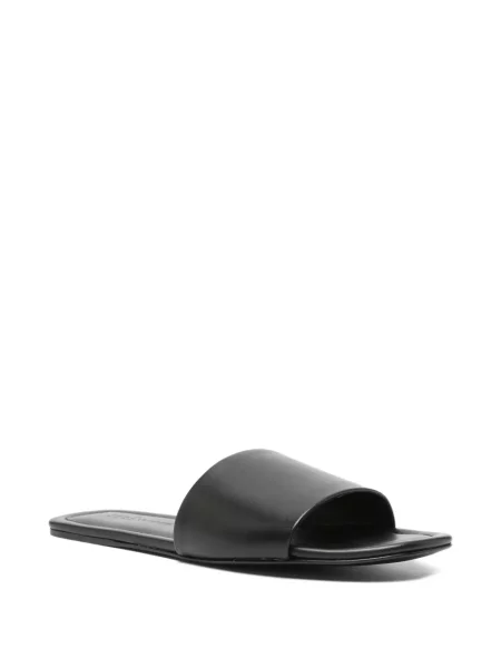 Sandale Kiton din piele cu vârf deschis negru