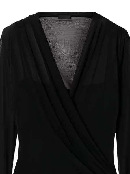 Top Givenchy cu decolteu în V drapat negru