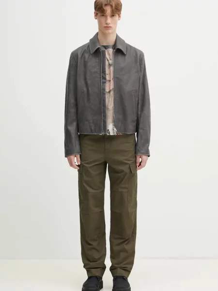 Кожаная куртка Kenzo серая