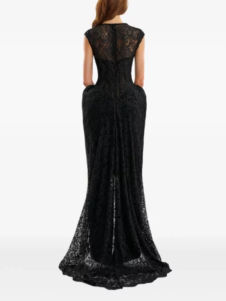 Rochie maxi Gemy Maalouf din dantelă negru