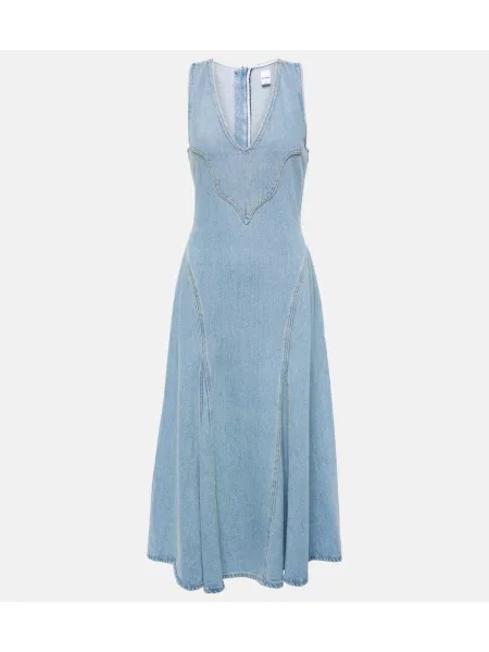 Rochie din denim Re/done până la genunchi de costum albastru