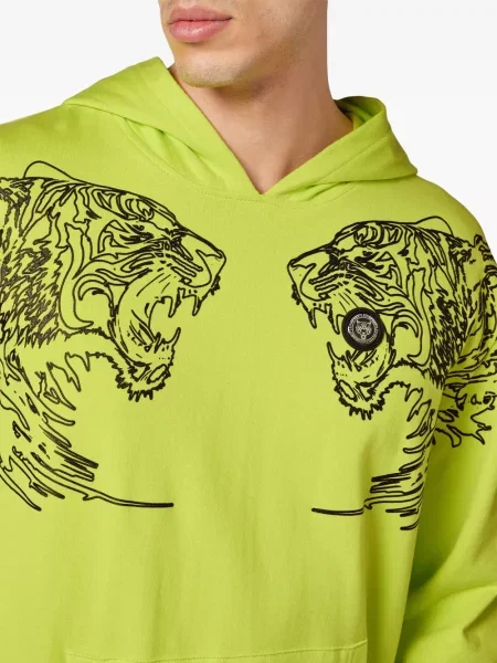 Majica s kapuljačom Plein Sport s printom žuta