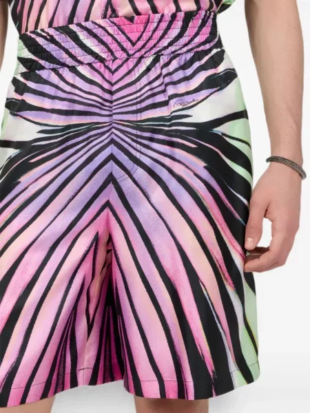 Pantaloni scurți Roberto Cavalli cu imagine negru