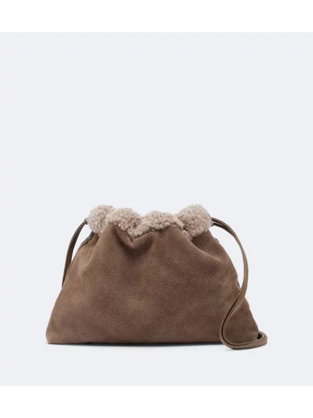 Geanta crossbody Brunello Cucinelli din piele maro