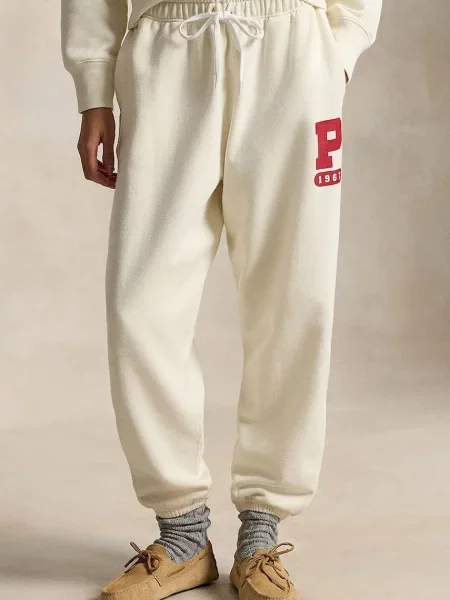 Polo Ralph Lauren pantaloni de trening pentru femei cu alb