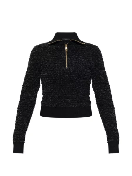 Bouclé pulover Balmain negru