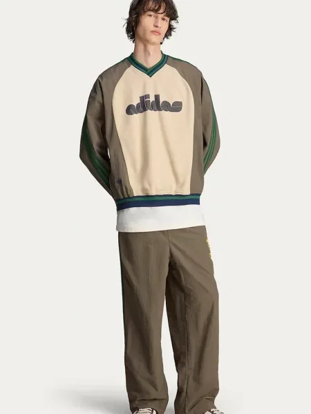 Dukserica adidas Originals x Brain Dead Dead za muškarce s tiskom smeđa