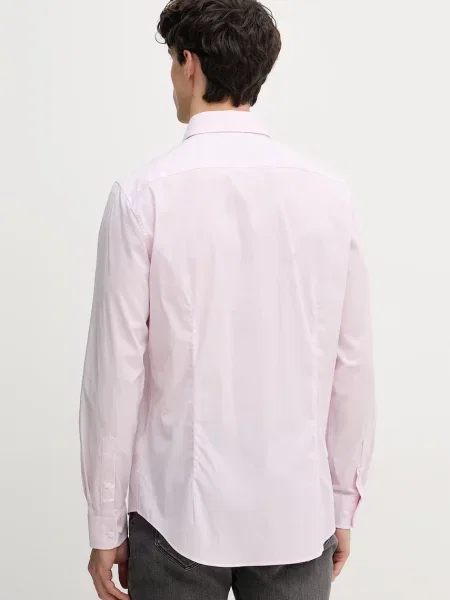 Koszula biznesowa slim fit z mieszanki bawełny Tommy Hilfiger Tailored różowa