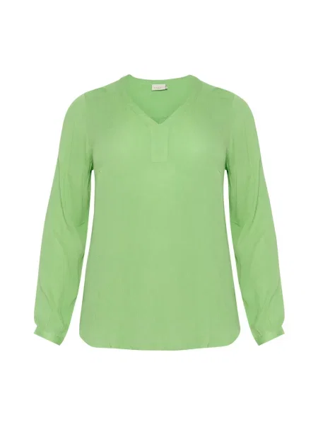 Bluzka Kaffe Curve z długim rękawem zielona