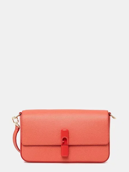 Furla torebka crossbody skórzana Iride S Crossbody pomarańczowa