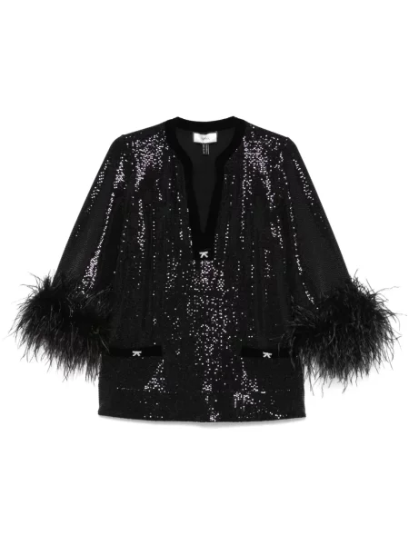 Bluză Nissa cu pene negru