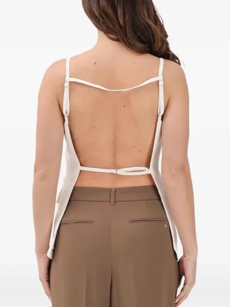 Top Armani Exchange cu spatele deschis alb