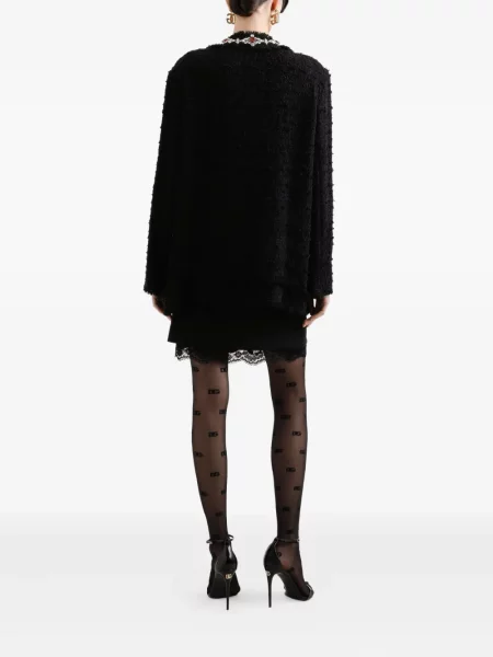 Fusta mini Dolce & Gabbana de lână negru