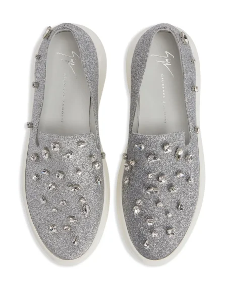 Sneakerși Giuseppe Zanotti slip-on argintiu