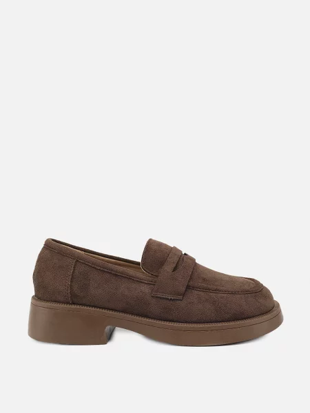 Лофери YUKI темно-коричневий екошкіра коричневі