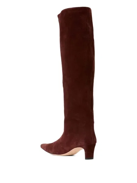 Botine Staud din piele de căprioară roșu