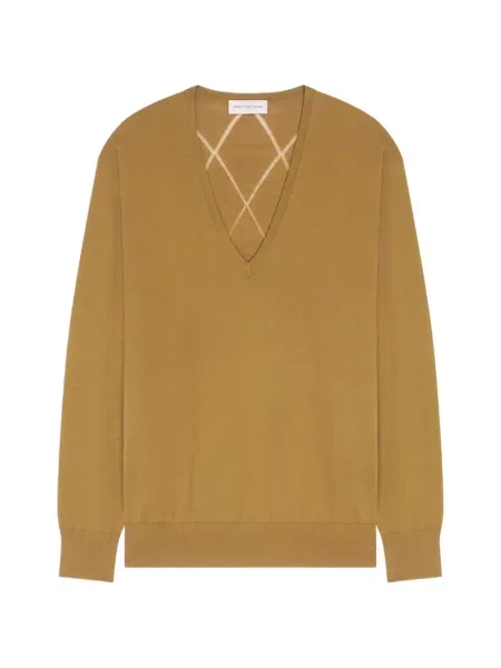 Pulover Dries Van Noten din lână merinos maro