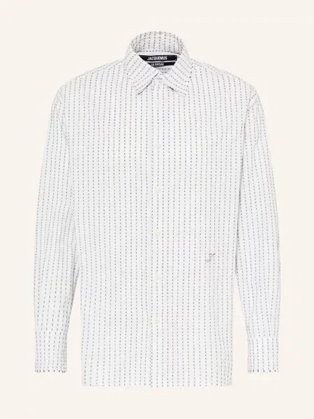 Jacquemus Košile La Chemise Letro Comfort Fit / tmavě modrá / tmavě modrá bílá