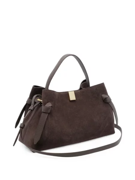Geantă shopper Yuzefi din piele de căprioară maro