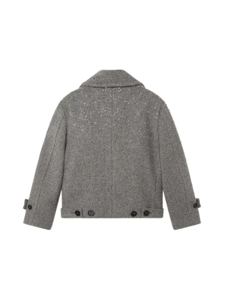 Krótki płaszcz Golden Goose wełniany szary