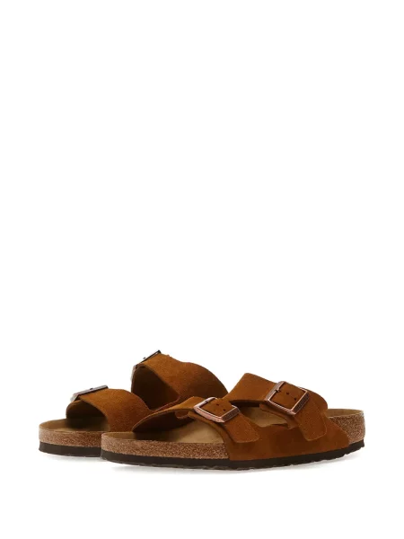 Sandale Birkenstock din piele de căprioară maro
