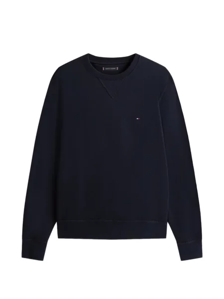 Pulover Tommy Hilfiger cu decolteu rotund cu autograf albastru