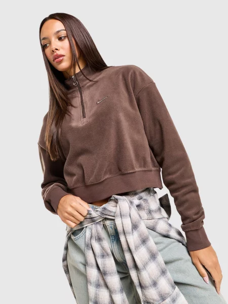 Nike Polar W Nk Os Crop Qz Gls brązowa