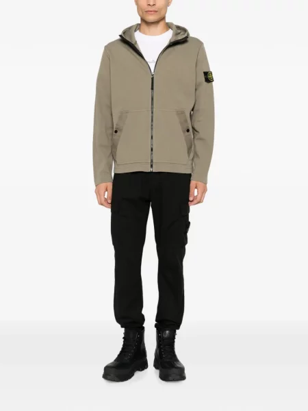 Hanorac cu glugă Stone Island cu strasuri verde