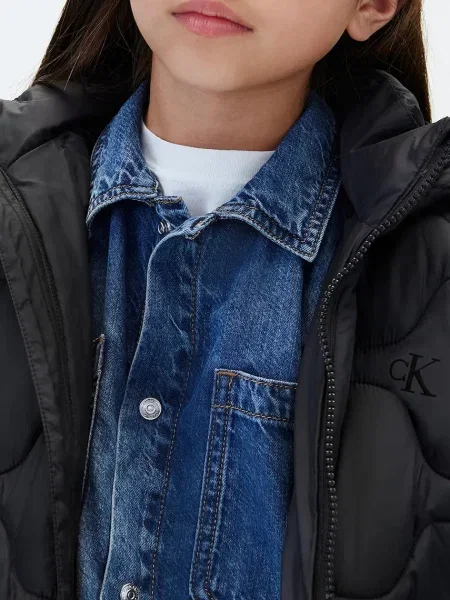 Calvin Klein Jeans дълго яке за деца черно