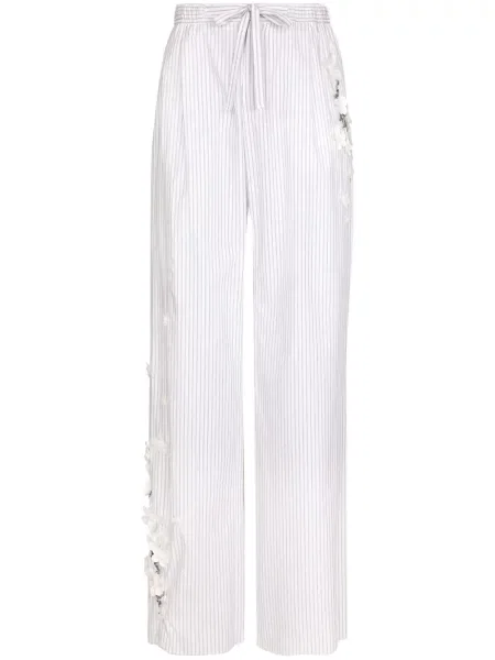 Pantaloni Dolce & Gabbana cu model floral alb