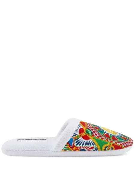 Papuci de casă Dolce & Gabbana cu imagine din material terry alb