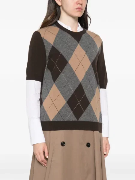 Scurt top Prada cu decolteu rotund maro