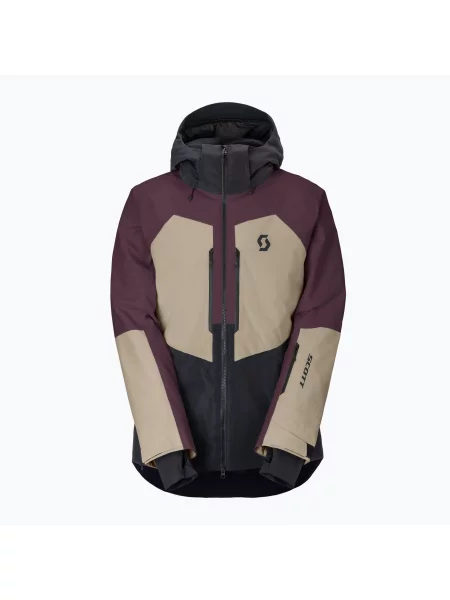 Мъжко скиорско яке SCOTT Ultimate Dryo cocoa red/portobello beige бежово
