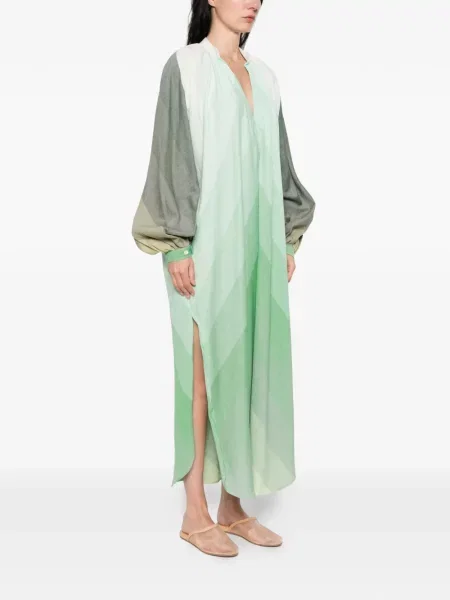 Sukienka maxi Marrakshi Life w paski garniturowa zielona