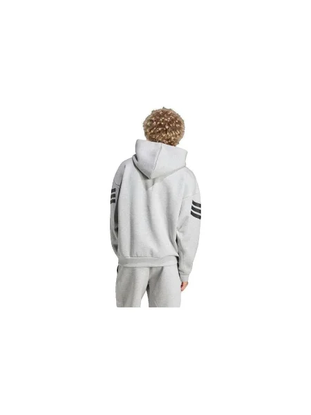 Pruhovaná mikina Adidas sivá