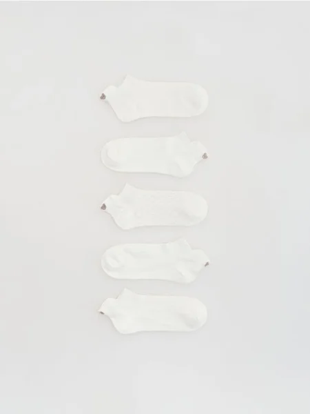 Reserved Короткі шкарпетки 5 упаковок кремовий 