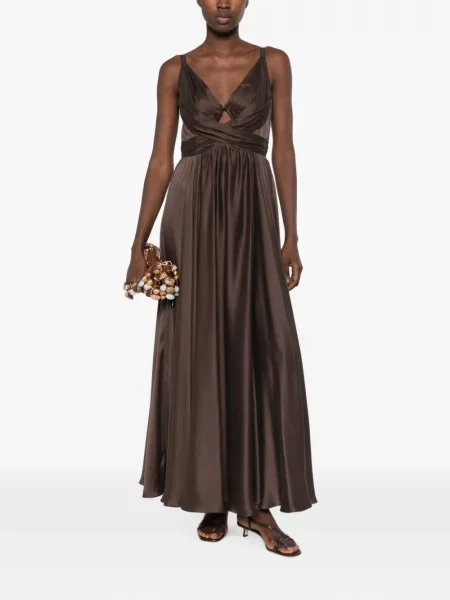 Rochie maxi Zimmermann cu volane maro