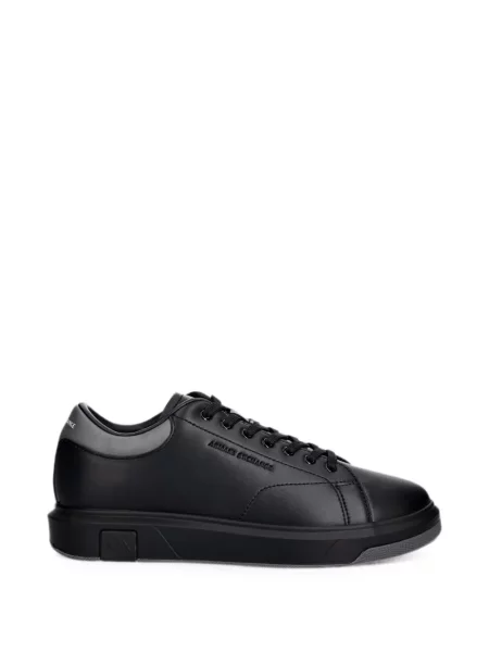 Sneakerși Armani Exchange cu șireturi din dantelă cu autograf negru