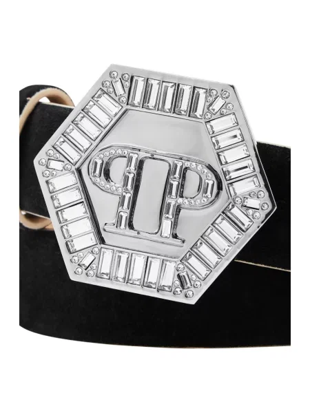 Pasek Philipp Plein skórzany z paskiem czarny