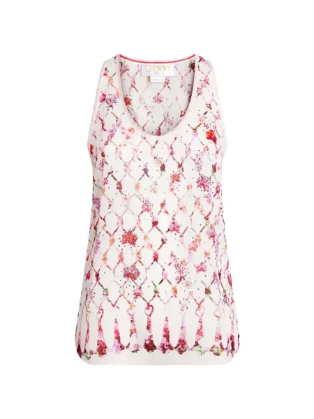 Top Genny cu model floral cu imagine roz