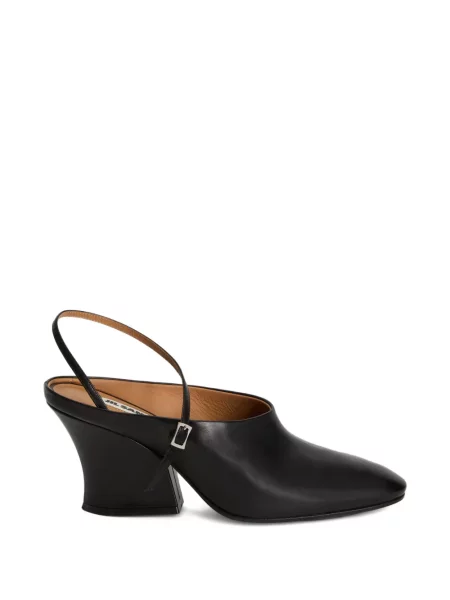 Papuci tip mules Jil Sander cu bretele negru
