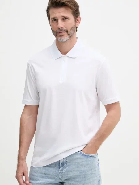 Tricou polo Armani Exchange alb