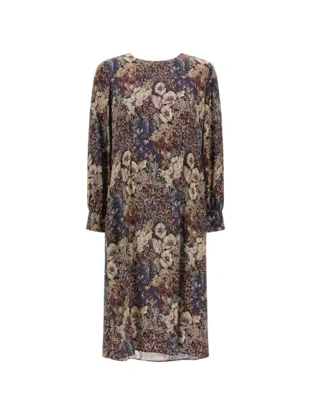Rochie midi Herno cu model floral cu imagine maro