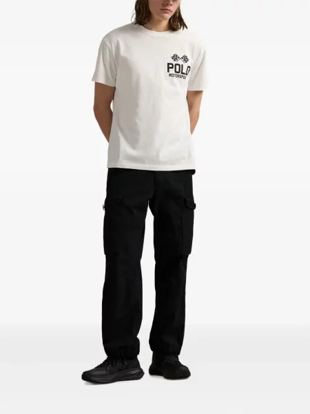 Slip de baie Polo Ralph Lauren alergare cu cordon cu imagine alb