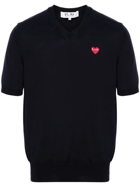 Pulover Comme Des Garcons Play de lână cu motiv cu inimi albastru